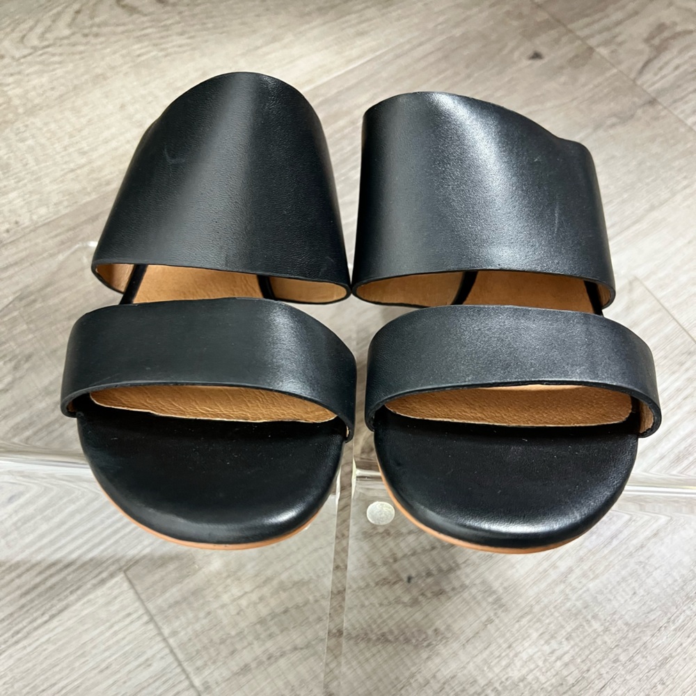 Madewell Leather Kiera Mule Strappy Black Sandal Sz 7 - Picture 8 of 13